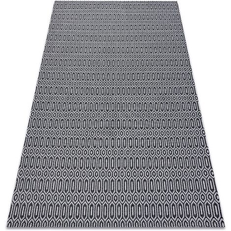 Tapis CASA ECO SIZAL BOHO œillets 22075 noir / gris, tapis en coton recyclé gray 114x170 cm