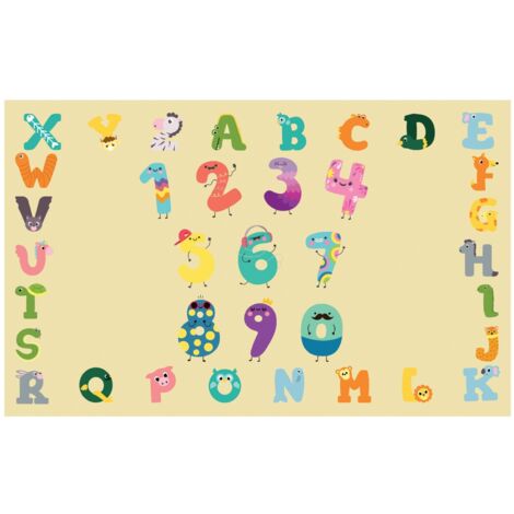 Tapis Chambre à Coucher Enfants Moderne Résistant Aux Taches Doux Jeu Des. B - 75x120 cm
