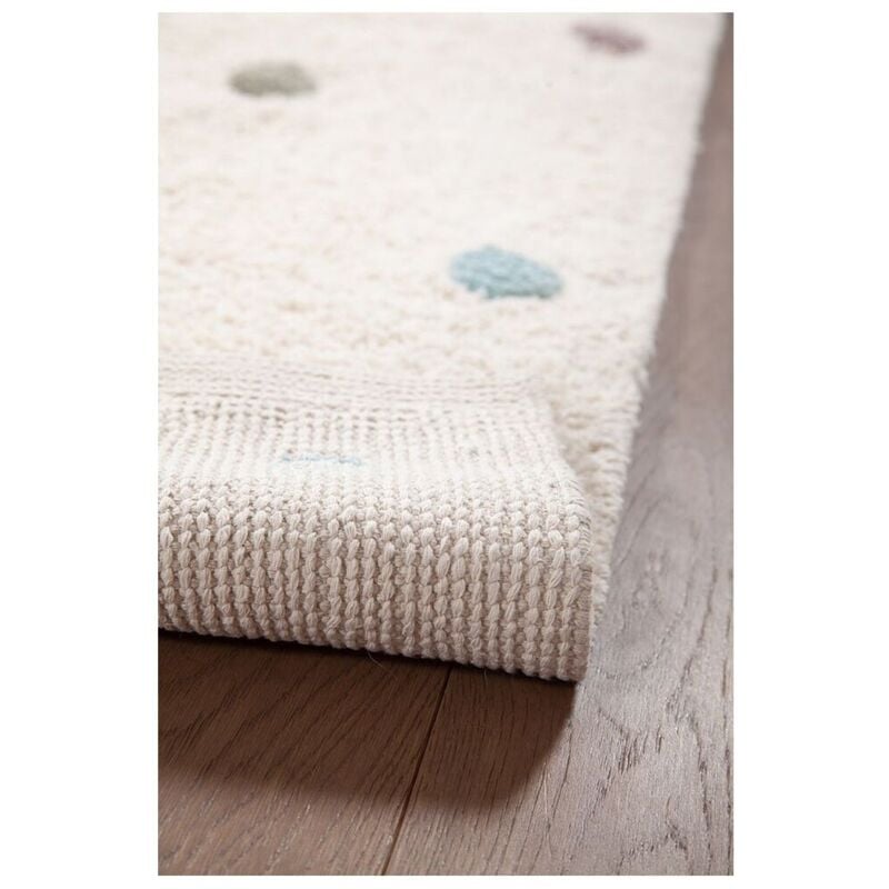 Deladeco - Tapis chambre enfant coton crème tufté Terrazzo Crème 100x150