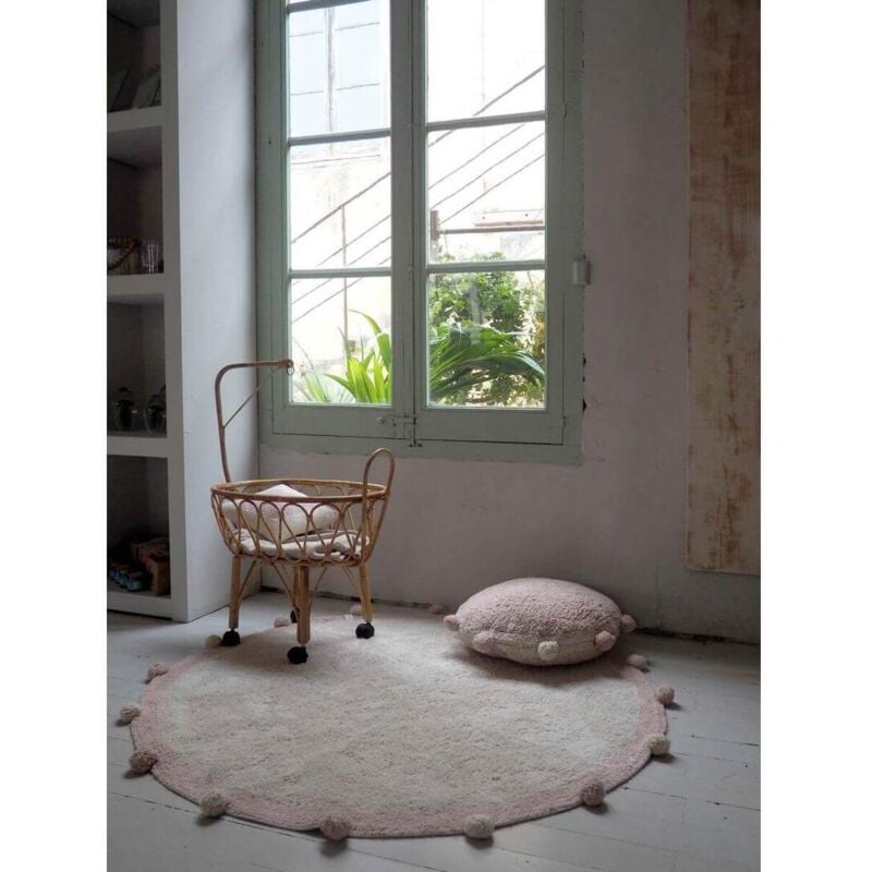 Lorena Canals - Tapis chambre enfant rond Bubbly Rose pastel ø 120