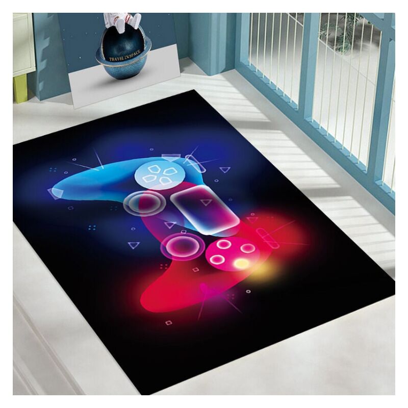 Tapis Chambre Moderne Gamer 120x160cm 3D Manette Graffiti Tapis Chambre Enfant