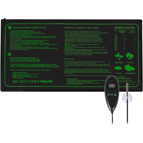Tapis Chauffant Adjustable avec Contrôleur de Thermostat Serres Chauffantes Hydroponique Imperméable