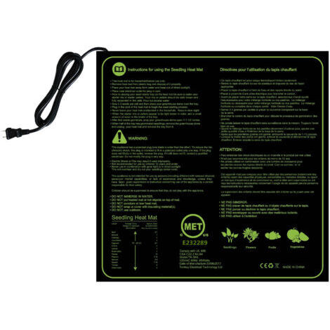 Tapis chauffant électronique 1 pièce, tapis chauffant pour semis de graines germination électronique de jardinage avec sac de rangement 50 x 52.5 cm