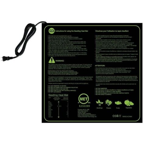 Tapis chauffant électronique 1 pièce. tapis chauffant pour semis de graines germination électronique de jardinage avec sac de rangement 50 x 52.5 cm