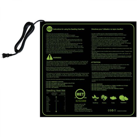 Tapis chauffant électronique 1 pièce, tapis chauffant pour semis de graines germination électronique de jardinage avec sac de rangement 50 x 52.5 cm