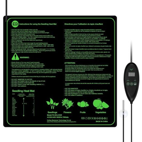 Tapis Chauffant Plante avec Contrôleur de Thermostat Serres Chauffantes Adjustable Imperméable pour 50.8  50.8 cm