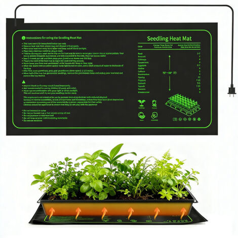 Tapis Chauffant pour Plantes Imperméable Serre de Germination Accélère la Germination des Graines, Coussin de Chauffrage pour Reptile et Amphibien, Étanche IP67, 20 W, 25×52 cm