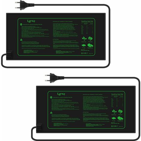 Tapis Chauffant pour Plantes Imperméable Serre de Germination Accélère la Germination des Graines, Coussin de Chauffrage pour Reptile et Amphibien,20X10 lnch (2 Pièces)