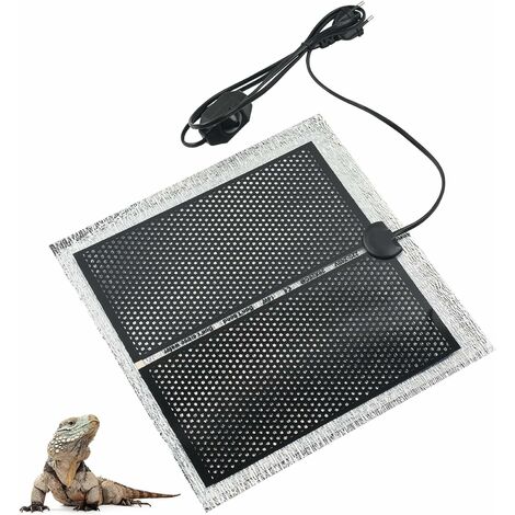 Tapis chauffant pour reptiles, coussin chauffant réglable pour terrarium  avec contrôle de la température (53 x 28 cm, 28 W).