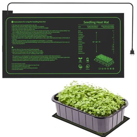 Tapis chauffant pour semis pour le démarrage des graines, coussin chauffant étanche 10 "x 20.75" pour la Germination des plantes hydroponique