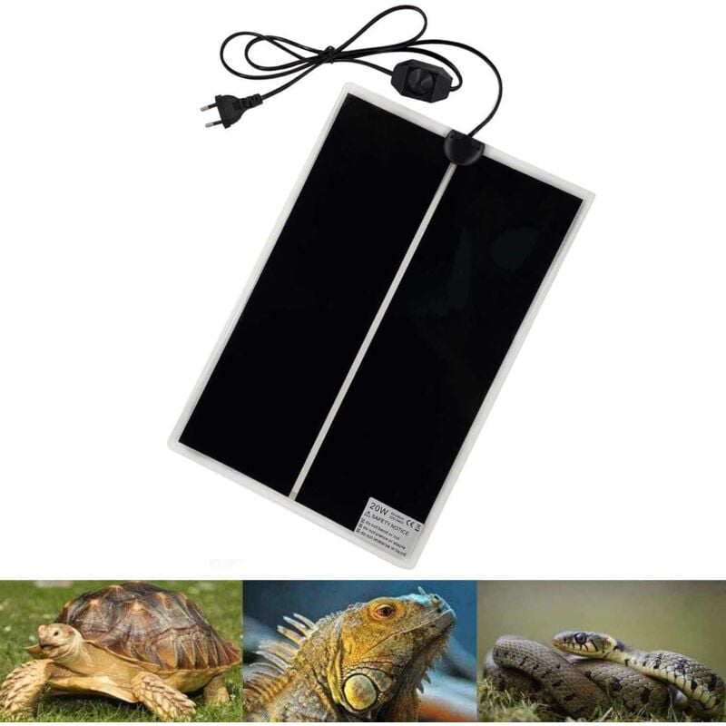 Tapis Chauffant Reptile, 42x28CM Tapis Chauffant Terrarium Réglable avec Contrôle De La Température pour Reptiles -Tortue, Serpents, Lézards, Geckos,