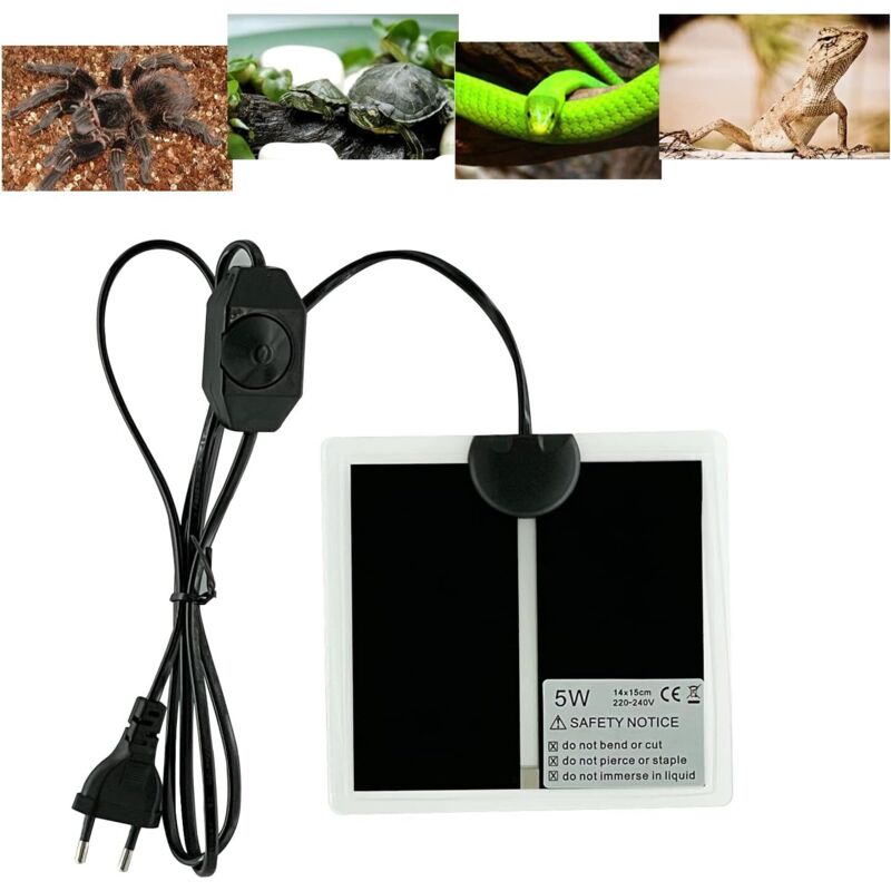 Aiperq - Tapis Chauffant Reptile, Coussin Chauffant Terrarium Réglable avec Contrôle De La Température pour Reptiles -Tortue, Serpents, Lézards,