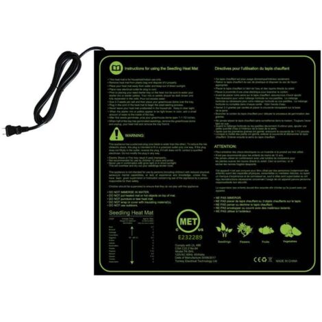 Tapis chauffant, Tapis chauffant pour semis avec thermostat et sonde NTC, Étanche IP67, 30 Watts, Idéal pour les plantations d'intérieur, Brassage à domicile, et les fermentations de bricolage，50cm52c
