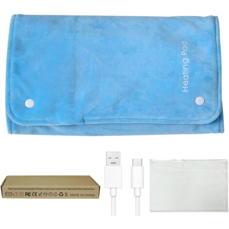 Tapis chauffant USB en graphène - Bleu, coussin chauffant à température constante, couverture électrique, haute qualité, économique, cadeau idéal pour un hiver douillet, chaud et confortable