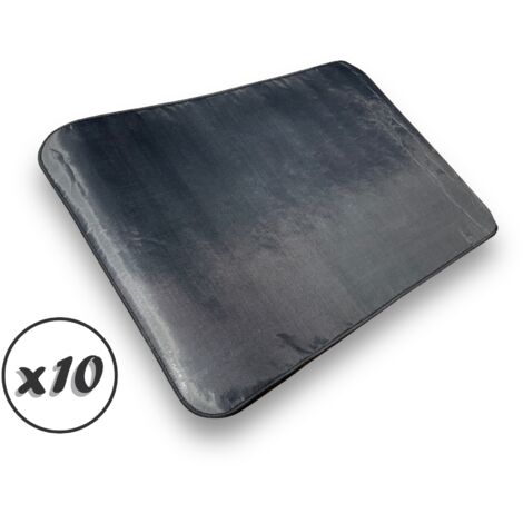 Tapis cheminée et poêle  Lot de 10  Protection sol en toile de verre, ne fond pas, ne brûle pas, lavable  Rangement rapide  Dimensions 80x120 cm  Kibros TAPCHEx10