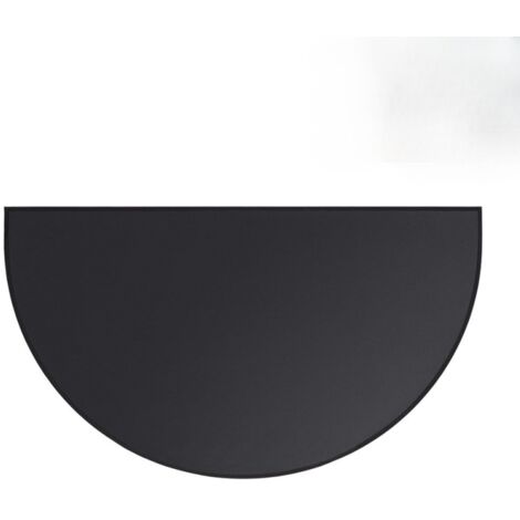 Tapis Cheminée Ignifuge Demi-Rond - 50 x 102 cm - Résistant Aux Étincelles - Dos Antidérapant - Imperméable - Noir