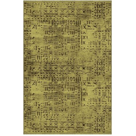 Tapis chenille antidérapant Vadi décor géométrique vert 120x180