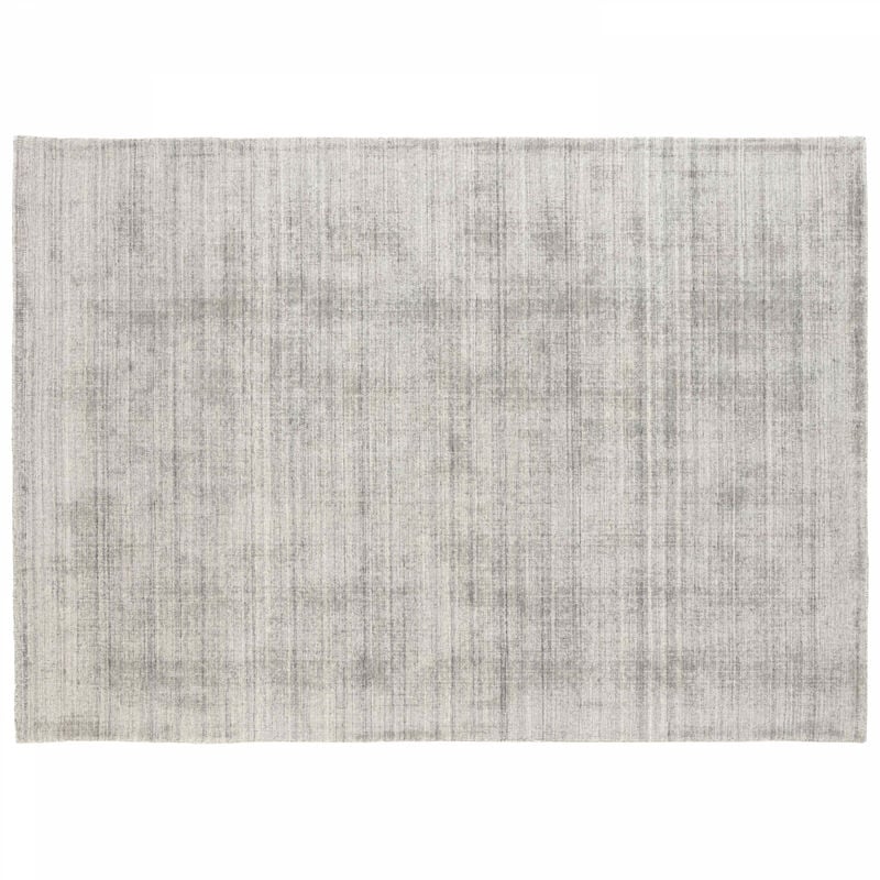 Oviala - Tapis chenille rectangulaire imprimé nuancé gris clair 120 x 170 cm
