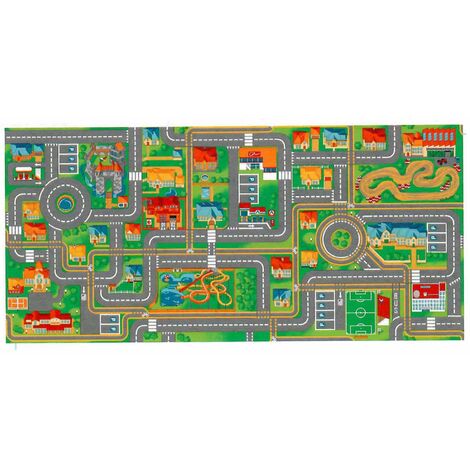 Tapis circuit voiture Play City-Tapis : 95 x 133 cm - Multicolor