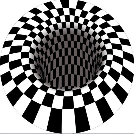 Tapis circulaire stereoscopique Tapis illusion 3D, 60  60cm