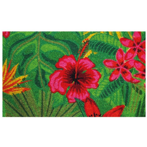 Tapis Coco Naturel Hibiscus 45x75cm - Idmat
