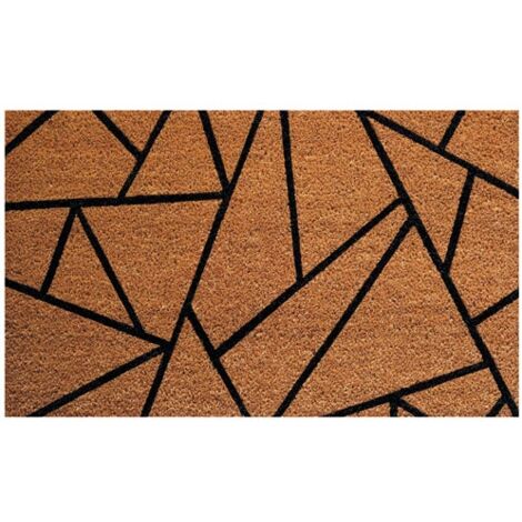 Tapis Coco Naturel, Semelle Latex 45x75 Cm Graphique Beige - Idmat