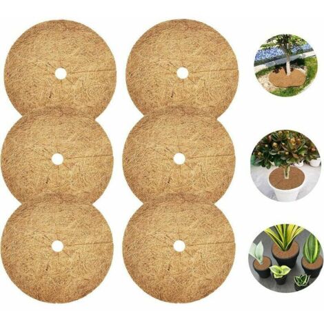 Tapis Coco Plante, Disque de Paillage Coco, Protection d'hiver pour Plantes en Pot, Protéger Les Racines des Plantes en Pot du Gel 20cm