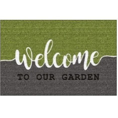 Tapis coco Welcome vert gris 40x60 cm