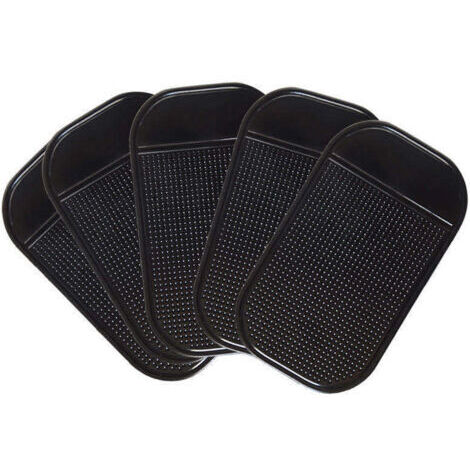 Tapis Collant Anti-Glisse pour Voiture 5 PCS Coussinets Collantes Réutilisables Tapis Antidérapant pour Tableau de Bord Voiture Téléphone Portable Pièces de Monnaie 13x7cm Noir