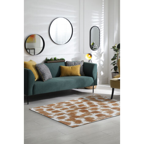 Tapis - Collection Ikat Beneffito - Golden Sand - Tapis d'intérieur moderne et doux - Rectangulaire - 80 x 150 cm
