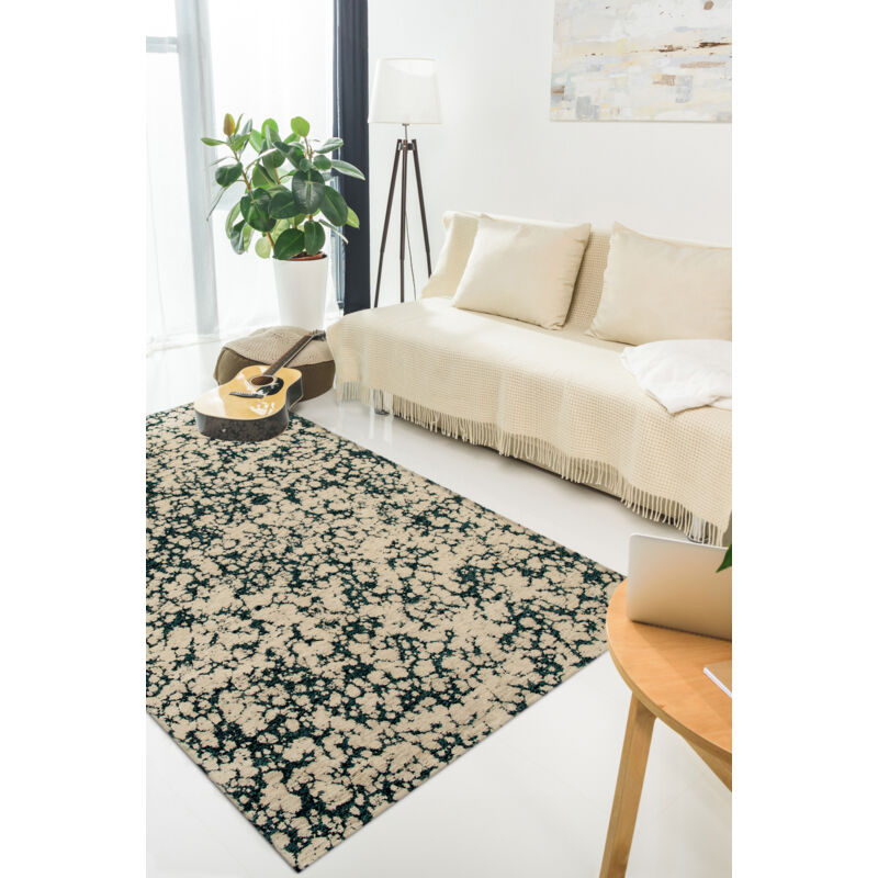 Tapis - Collection Cloud Beneffito Skipper Blue - Tapis - Blanc - 80x150cm - Tapis à Motifs, Finition Artisanale, Tissage en Belgique - Tapis de
