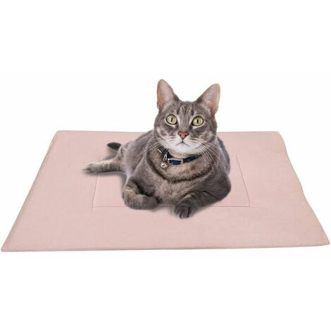 Tapis Confortable pour Chien Coussin Chat Matelas pour Chat Lavable Matelas pour Animaux de Compagnie MZ126 (80 60cm, Pink)