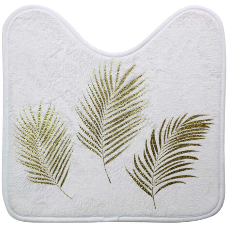 Tapis contour wc 45 x 45 cm microfibre imprimee orbella Blanc