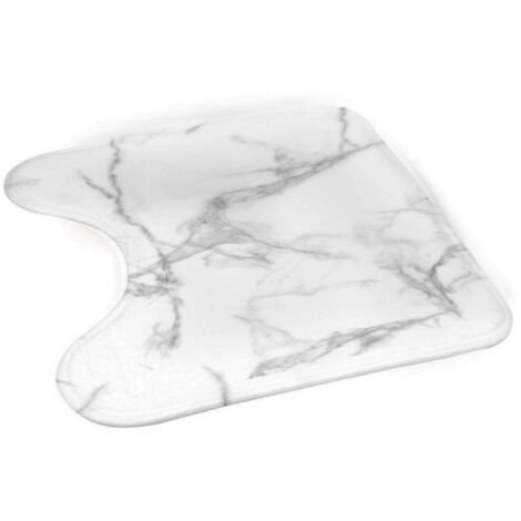 Tapis Contour WC "Effet Marbre" 45x45cm Blanc
