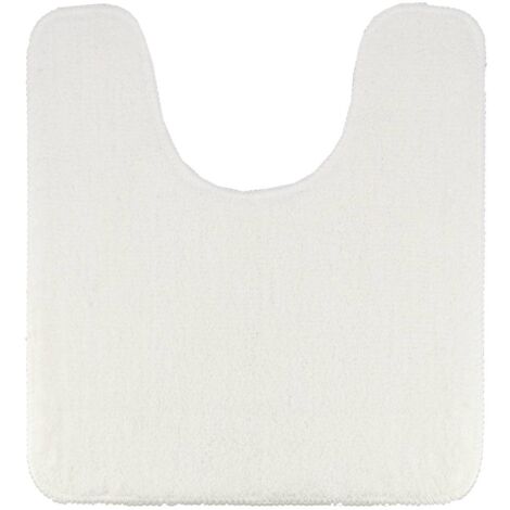 Tapis contour wc microfibre 45x50 cm dessous latex - blanc - Tendance
