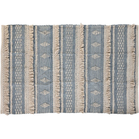 Tapis Coton 180X120X2 1600 Gr Bleu