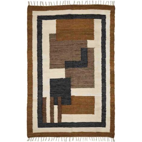 Tapis coton multicolore style saharien ambiance chaleureuse - multicolore motifs sahariens chaleureux