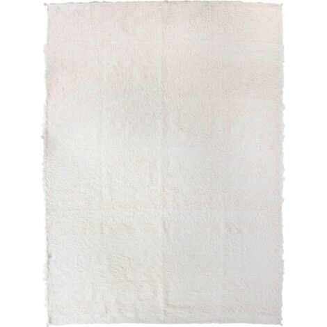 Tapis coton recyclé écru style craft doux et éco responsable - écru naturel coton recyclé