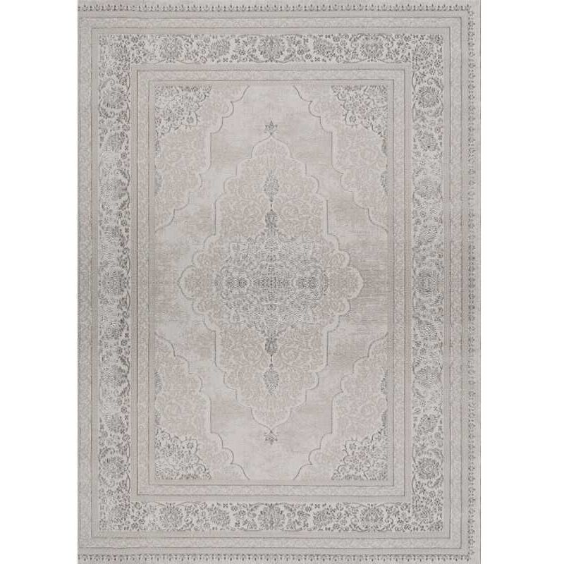 Tapis salon chambre oriental gris venezia à poils courts satinés 120x170 cm