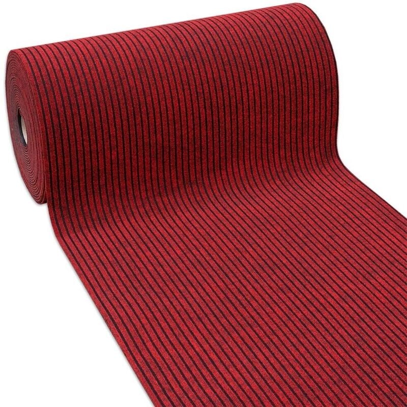 Emmevi Mv S.p.a. - Tapis Coureur Au Metre H100 Cuisine Moquette Épais Intérieur Extérieur Rayé - Rouge