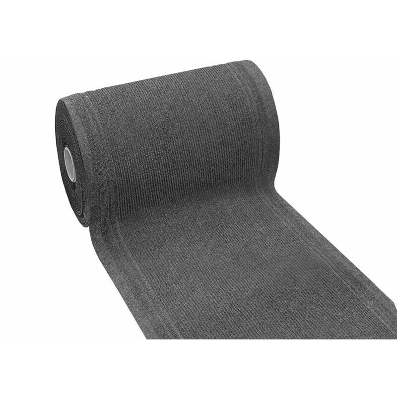 Tapis Coureur Cuisine Intérieur Extérieur Couloir Escalier Absorbant Antidérapant Gris Anthracite - 67x40 cm