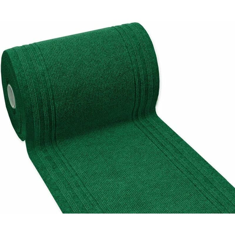 Tapis Coureur Cuisine Intérieur Extérieur Couloir Escalier Absorbant Antidérapant Vert - 67x550 cm