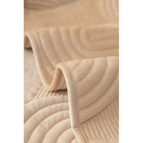 Tapis, couverture, housse pour canapé 90x70 cm, beige, motif en relief