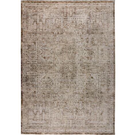 Tapis crème effet 3d relief chic en polyester - 150 x 80 cm