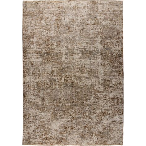 Tapis crème effet 3d relief doux en polyester - 170 x 120 cm