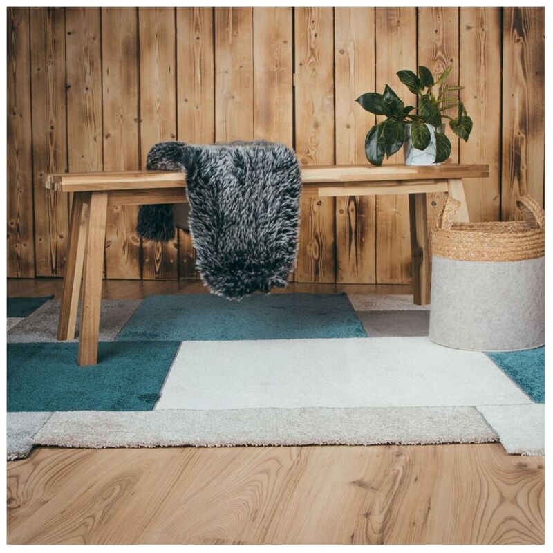 Deladeco - Tapis cubique original design Lisa Bleu 160x230