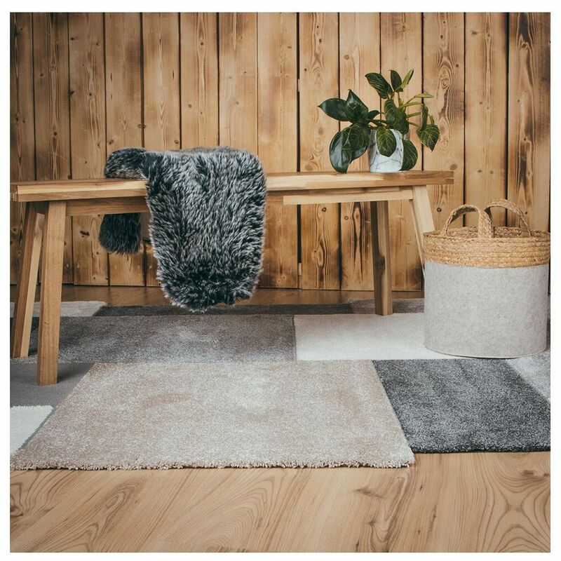 Deladeco - Tapis cubique original design Lisa Gris 160x230