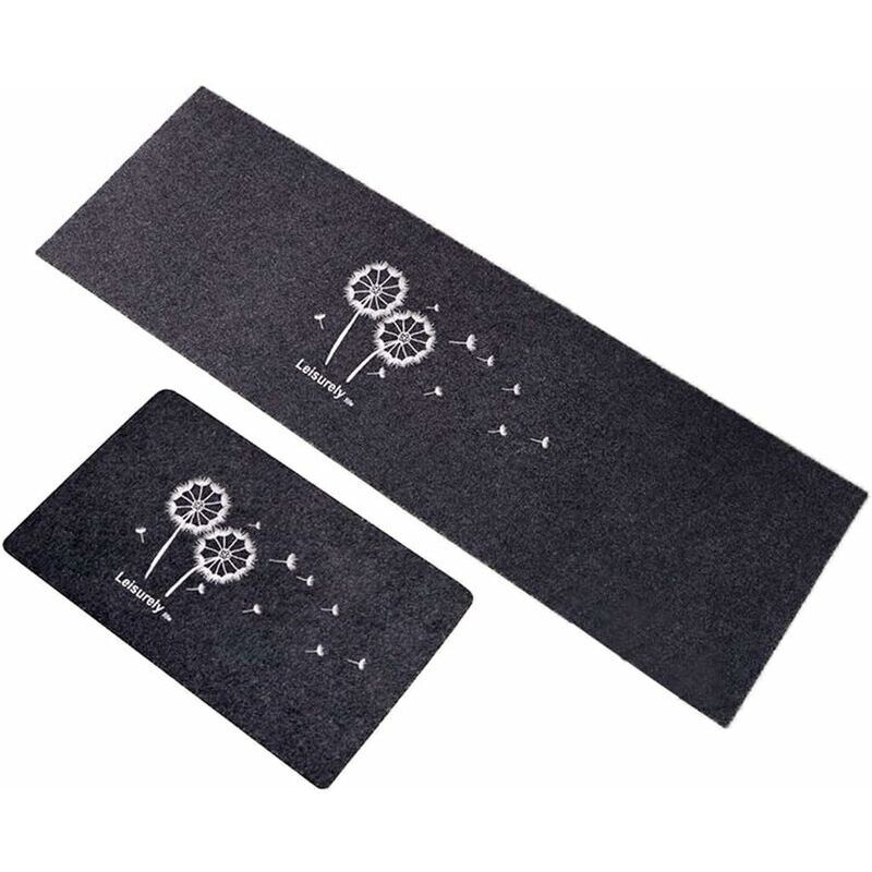 Tapis Cuisine Antidérapant 2 Pièces, Absorbant Eau Tapis pour entrée de Salle de Bain, Paillasson Tapis de Sol Cuisine Devant Evier 1 L