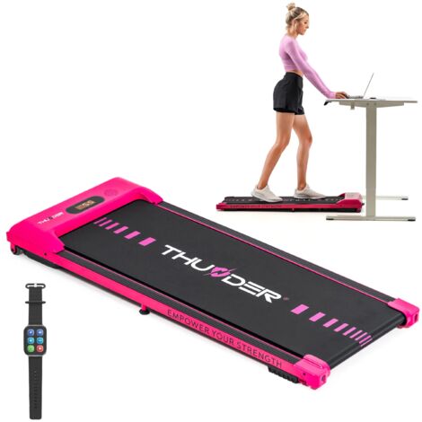 tapis da corsa elettrico THUNDER IDEA-PINK 6 km/h velocità regolabile telecomando domestico schermo LED rosa 100 kg