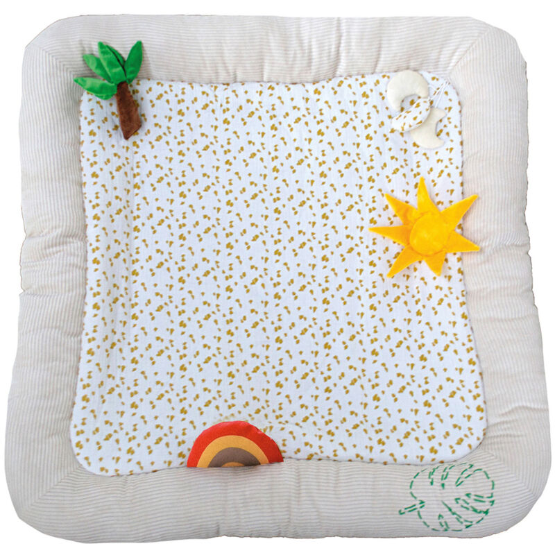 Domiva - Tapis d'activités safari pour bébé Beige 100x100 cm